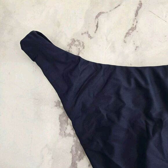 J Crew Swim Bottom Blue Curved Waist Bikini High Cut Cheeky Mid Navy - Picture 6 of 10